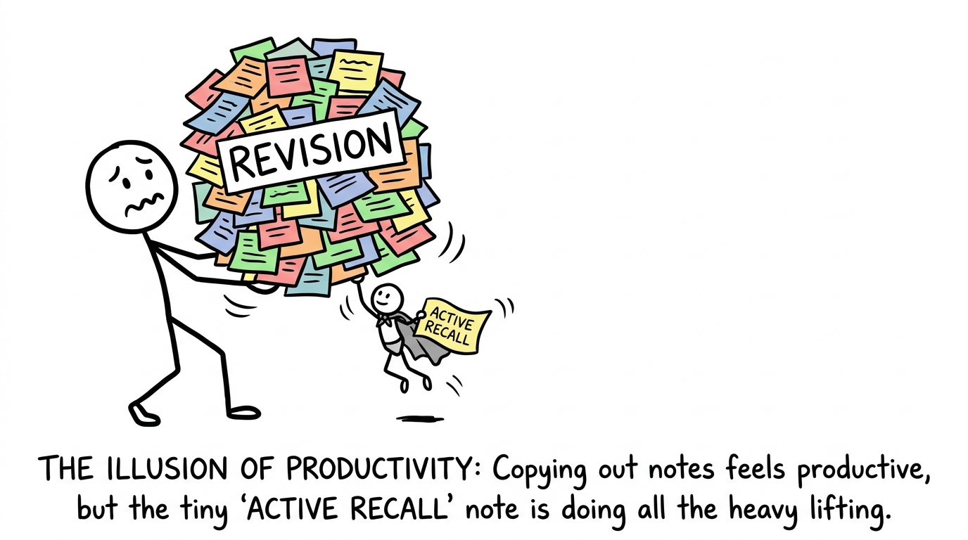 Tiny sticky note superhero lifting revision